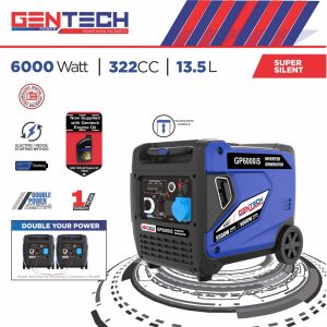 Gentech Power 6KVA Pure Sine Wave Inverter Generator Blue