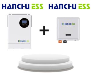 Hanchu 3.5kW Off Grid Inverter 24V with Hanchu 2.56kWh 100Ah 24V Lithium battery