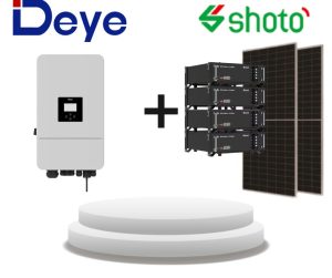DEYE 5KW Hybrid Inverter 48V 1P with 1x Shoto 5KWh Rackmount solar kit